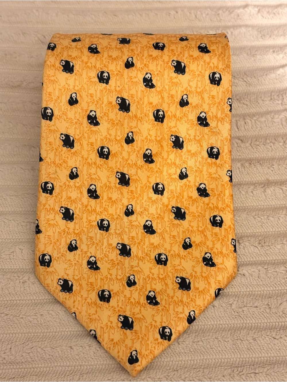 100% Silk Panda Print Tie